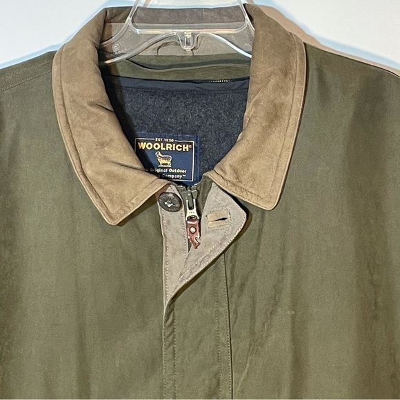 Woolrich Outdoor Utility Jacket Mens XL Moss Green Zip Liner Canvas Barn Coat - Picture 14 of 15